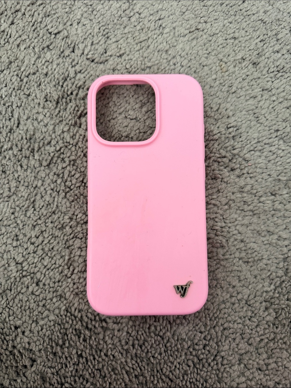 Pink Silicone Phone Case with WF Logo - Protective Snap-On Cover